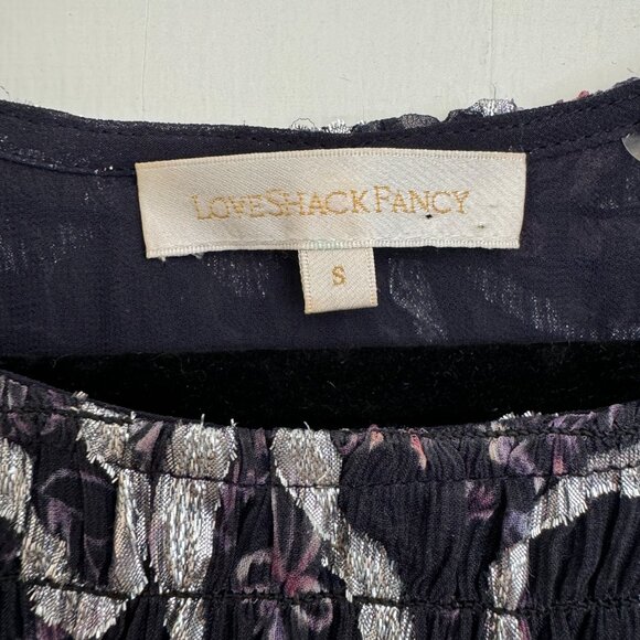 LoveShackFancy Scarlett Chiffon Geometric Mini Dress (Size Small) - Picture 6 of 10